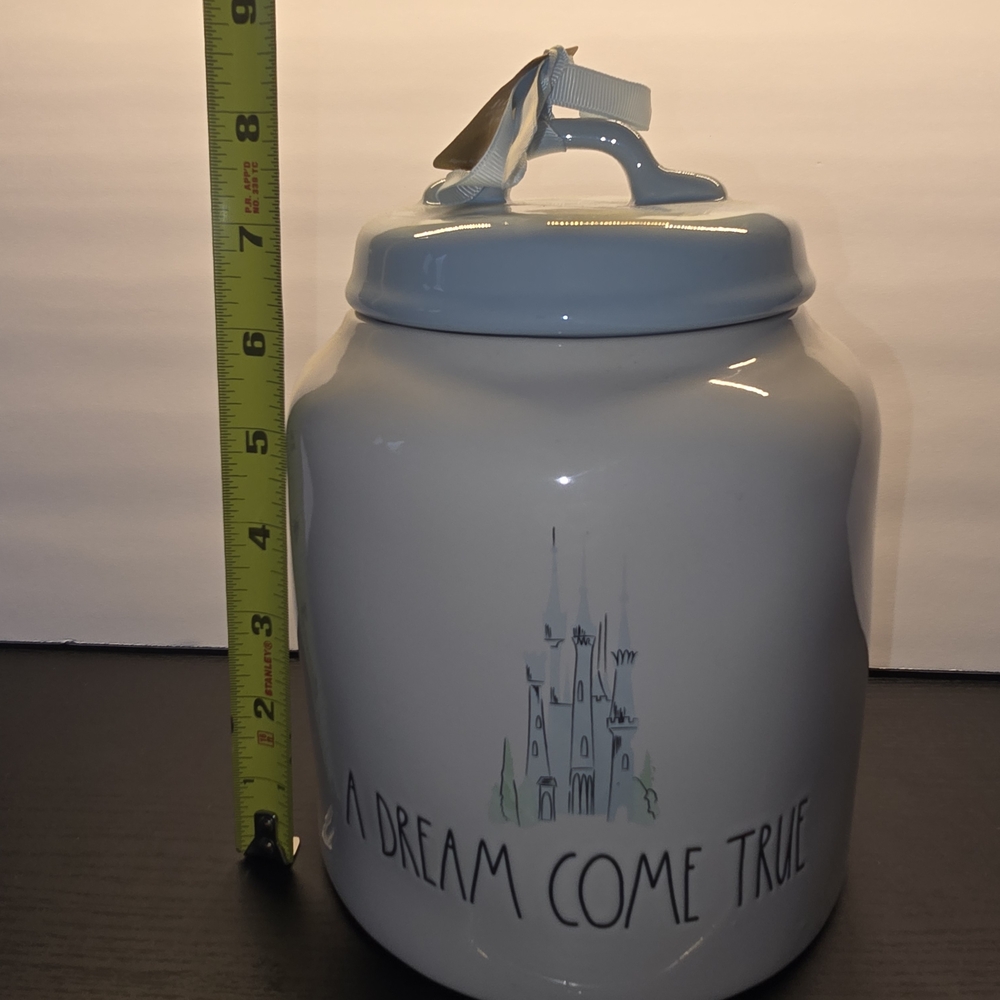 Rae Dunn Gray and Cream Ceramic Jar